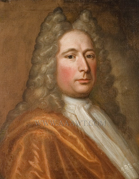 Portrait of a Gentleman, Head and Shoulders, Bewigged
Late 17th Century, entire view